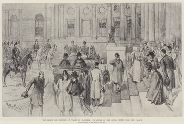 Le prince et la princesse de Galles à Blenheim, départ des invités royaux du palais